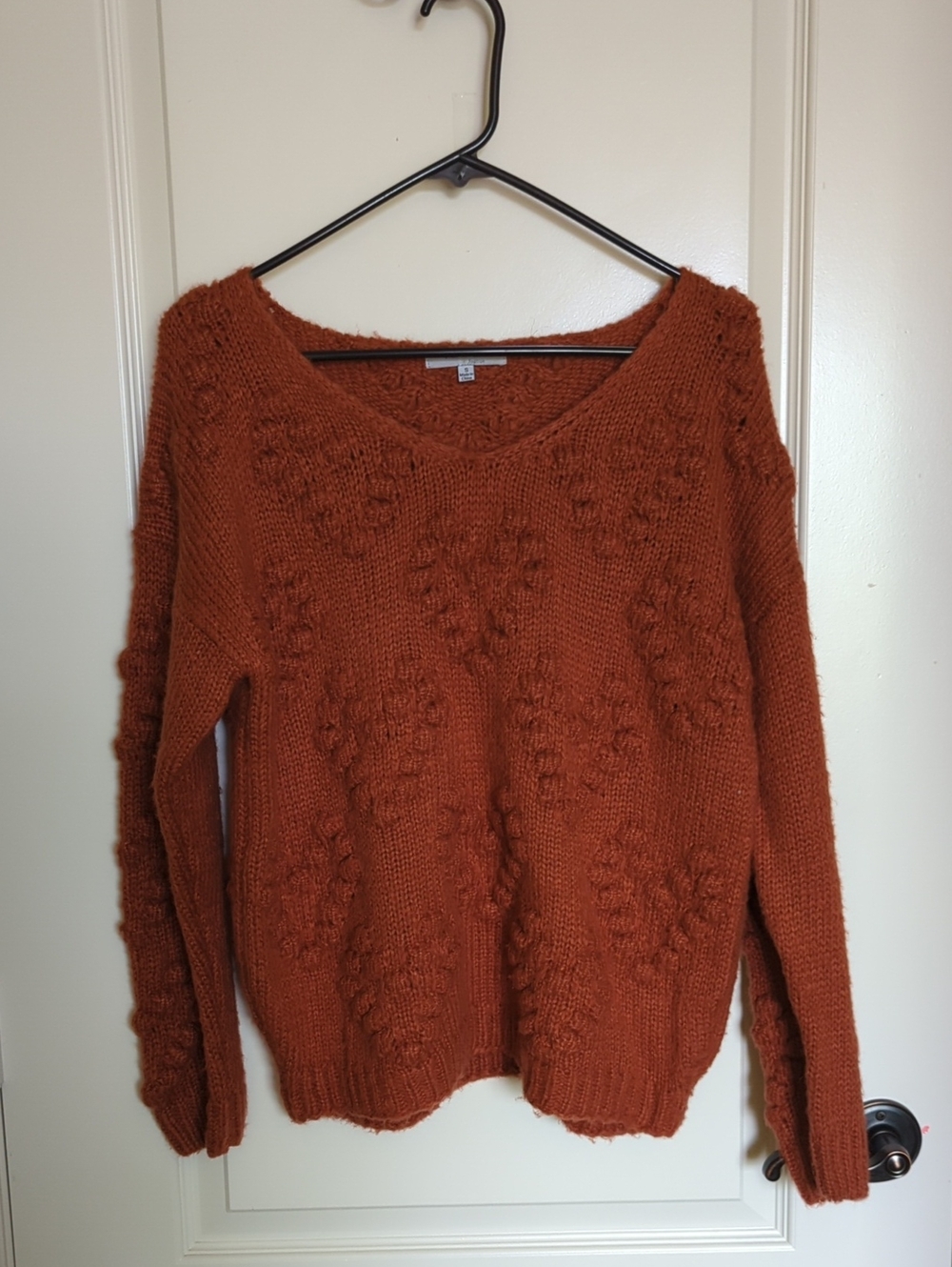 Rust Bubble Heart Sweater